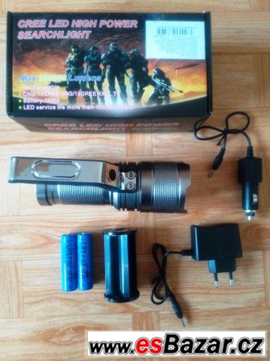 Extra silná CREE LED T6 baterka so zoomom – fotografie 1