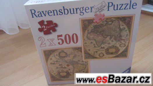 PUZZLE Ravensburger Zlaté mapy 2x500 – fotografie 2