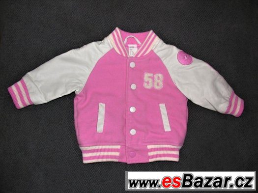 č.214 - Bunda růžovobílá H&M vel.68-74 – fotografie 1