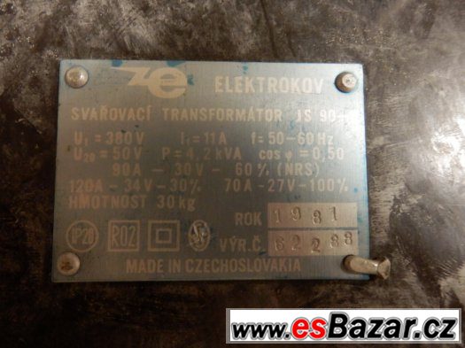 Svařovací transformátor ELEKTROKOV JS 90-1 – fotografie 2