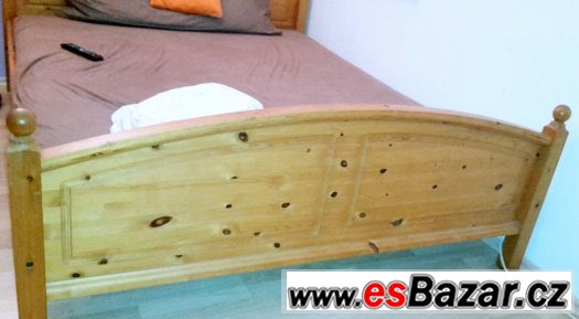 Masivní rám postele z borovice bez roštu – fotografie 5