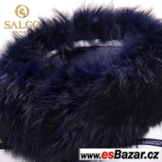Lux.peřová bunda/kabat/kožich z pr.kozešinou,L/XL. – fotografie 3