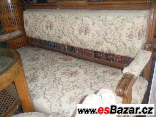 Starožitná sedačka sofa + křesla – fotografie 3