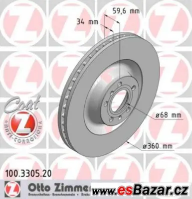 Brzdové kotouče Zimmermann 100.3305.20