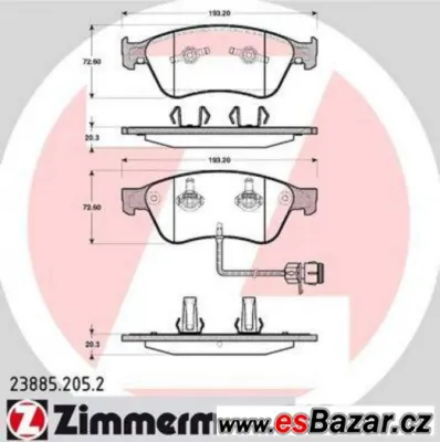 Sada brzdových destiček Zimmermann 23885.205.2