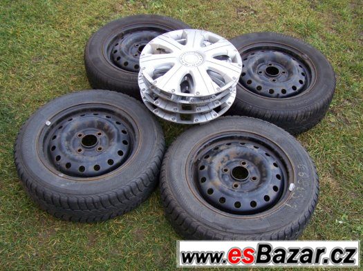 Kola 5,5x15J 4x114,3 zimní pneu 185/65 R15 – fotografie 1