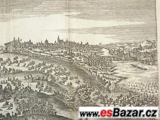 Bitva na Bílé hoře 1620, rytina z roku 1648 originál – fotografie 4