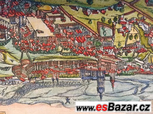 Pohled na Prahu z roku 1580 -  rudolfínská  doba -  original – fotografie 5