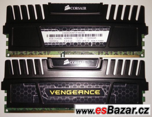 Corsair Vengeance Black 2x4GB DDR3 1600 – fotografie 1