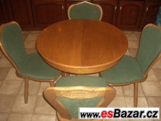 ROZKLÁDACÍ STŮL + 4 ŽIDLE MASIV – fotografie 2