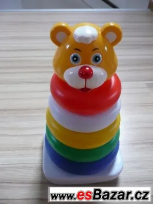 skládací kroužky-věž ve tvaru medvěda