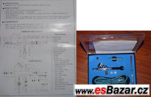 AIRBRUSH sada - pistole FENGDA BD130 + 3 Jehly ZDARMA – fotografie 2