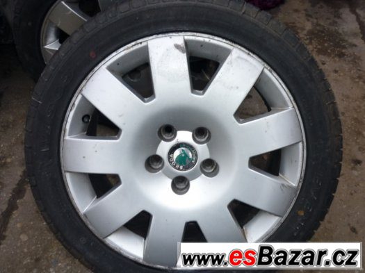 Originál sadu ALU disků 17" 5x112 ,Škoda Superb, Octavia, VW – fotografie 2