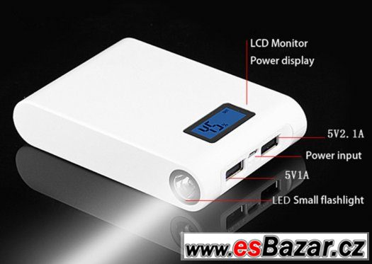 Power banka 30 000 mAh - světlo, 2x usb, LCD display – fotografie 1