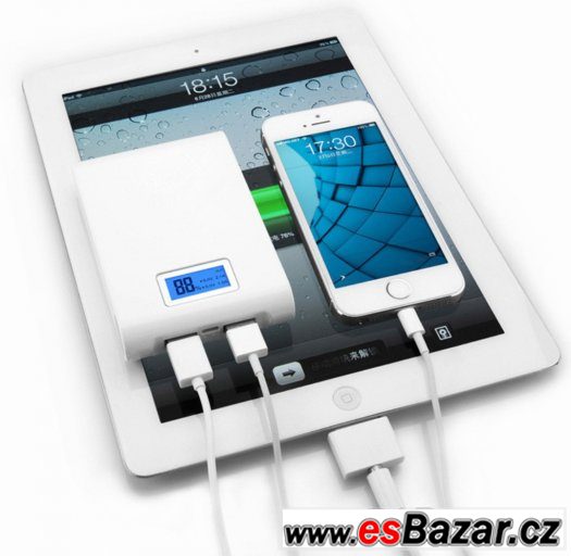 Power banka 30 000 mAh - světlo, 2x usb, LCD display – fotografie 2