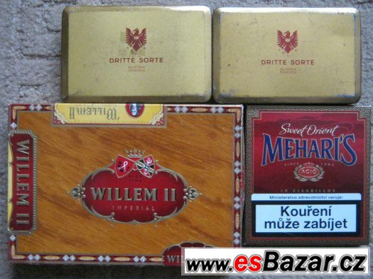 staré plechové krabičky TABÁK CIGARETY DOUTNÍKY – fotografie 4