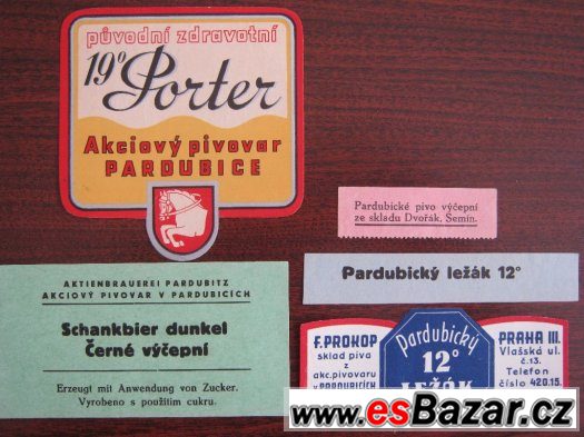 pivní etikety Pardubice 11ks – fotografie 3