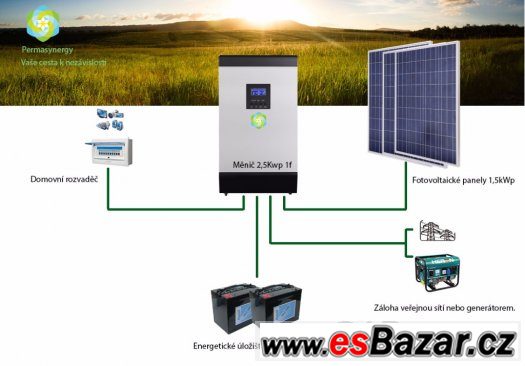 Ostrovní fotovoltaická elektrárna 1,5kWp – fotografie 1