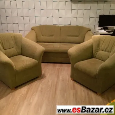 Sedací souprava rozkládací + 2 křesla