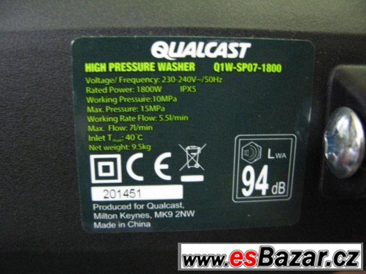 VYSOKOTLAKÝ ČISTIČ -  QUALCAST 1800W Q1W  NOVÝ – fotografie 5