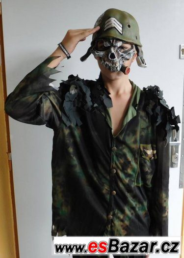 Karnevalový kostým maska voják. Nové zabalené. – fotografie 1
