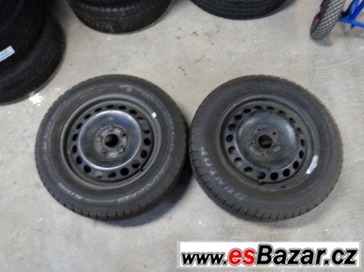 2x 195/65/15 Dunlop 5mm + disky 5x112 (ŠKODA, VW, AUDI, SEAT – fotografie 1