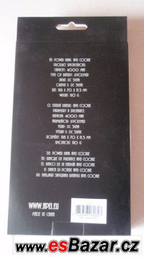 Externí baterie nabíječka PowerBank 4000mAh pro mobil, nová – fotografie 3