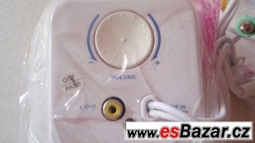 Stereo reproduktory 3,5 jack, napájení z USB bílé, nové – fotografie 2