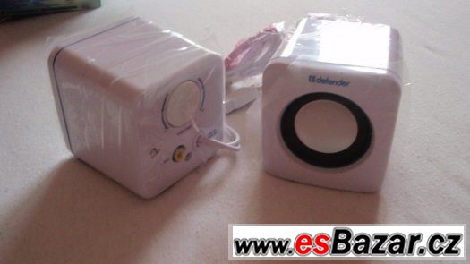 Stereo reproduktory 3,5 jack, napájení z USB bílé, nové – fotografie 4