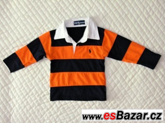 273- Ralph Lauren polotriko s dlouhým rukávem oranžovo-černé – fotografie 1