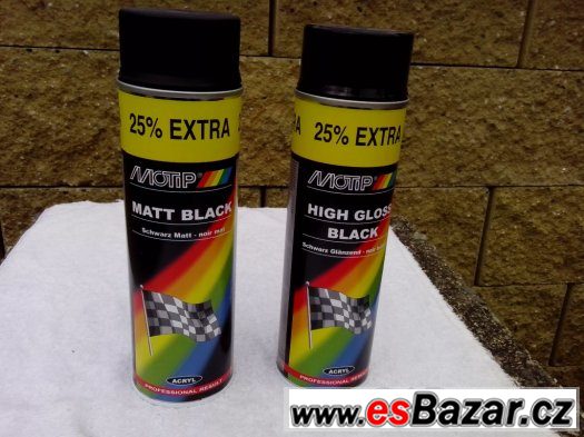 MOTIP spray černá barva mat i lesk 500 ml – fotografie 1