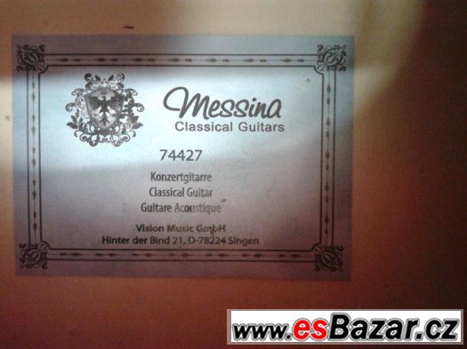 kytara Messina 74427 + obal + knížka – fotografie 5
