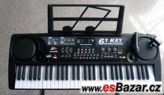 NOVÉ VELKÉ PIANO KEYBOARD-61 kláves MP3 a USB vstup+karaoke – fotografie 1