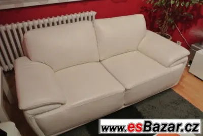 Sedačka - bílá kožená