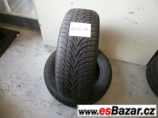 Prodám 2 x zimní pneu Nokian 205/60-16 – fotografie 1