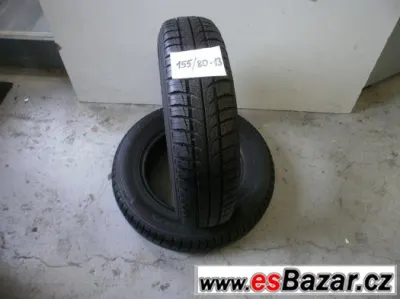 Prodám 2 x zimní pneu Kumho 155/80-13 pěkné