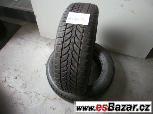 Prodám 2 x zimní pneu Bridgestone 185/65-15 – fotografie 1