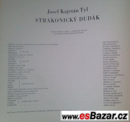 3x LP gramodeska: J.K.Tyl - pohádka STRAKONICKÝ DUDÁK (1971) – fotografie 2
