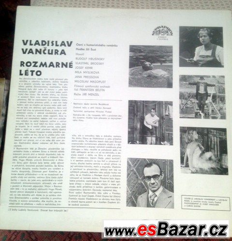 LP gramodeska: V.Vančura ROZMARNÉ LÉTO (1971) – fotografie 4