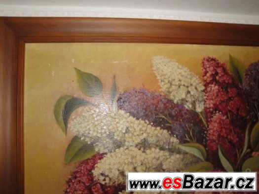 velký krásný obraz 90x105 cm KYTICE (olej-plátno) – fotografie 2