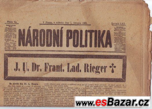 Noviny z roku 1903 – fotografie 1