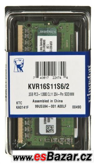 KINGSTON SODIMM 2GB DDR3 1600MHZ – fotografie 1