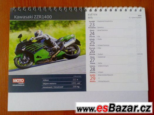 Stolní velký kalendář: Motorky 2016 – fotografie 2