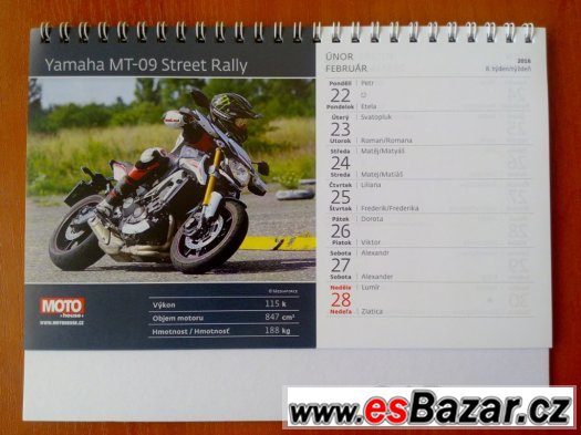 Stolní velký kalendář: Motorky 2016 – fotografie 3