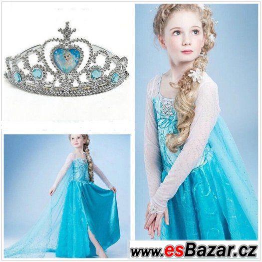 Set 2 - FROZEN-Ledové království. (šaty + korunka) Různé vel – fotografie 1