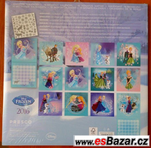 Velký nástěnný kalendář: Ledové království (Frozen) 2016 – fotografie 2