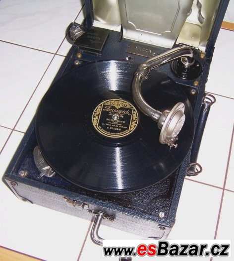 Nádherný starožitný gramofon na kliku Decca Model 44 – fotografie 3