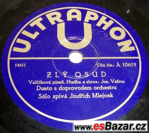 Koupím staré šelakové gramofonové desky značky ULTRAPHON – fotografie 1