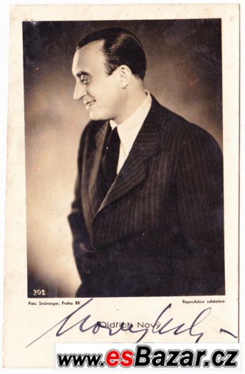 OLDŘICH NOVÝ - portrétní fotografie s podpisem perem – fotografie 1
