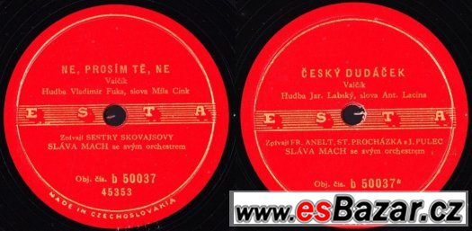Sestry Skovajsovy - šest šelakových gramodesek ESTA – fotografie 1